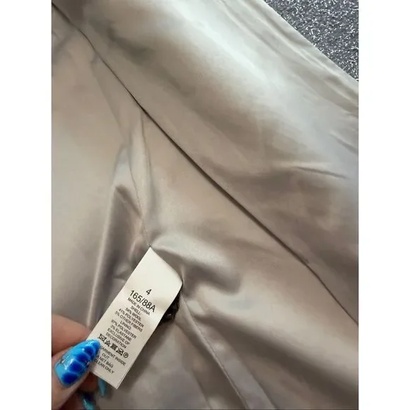 Kate Spade Metallic Tinsel Silver Wool Moonlight Coat Size 4 New - Picture 10 of 10